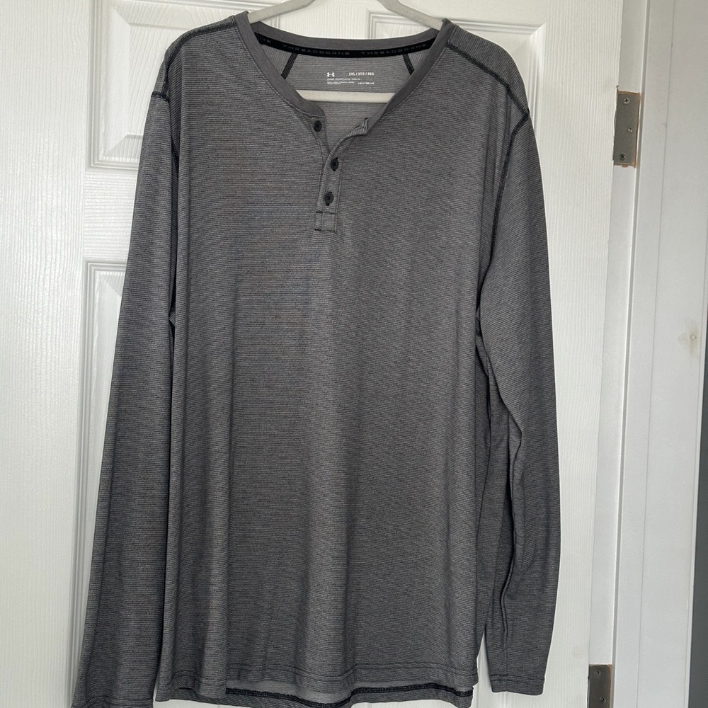 Under Armour Men's Charcoal Long Sleeve Henley